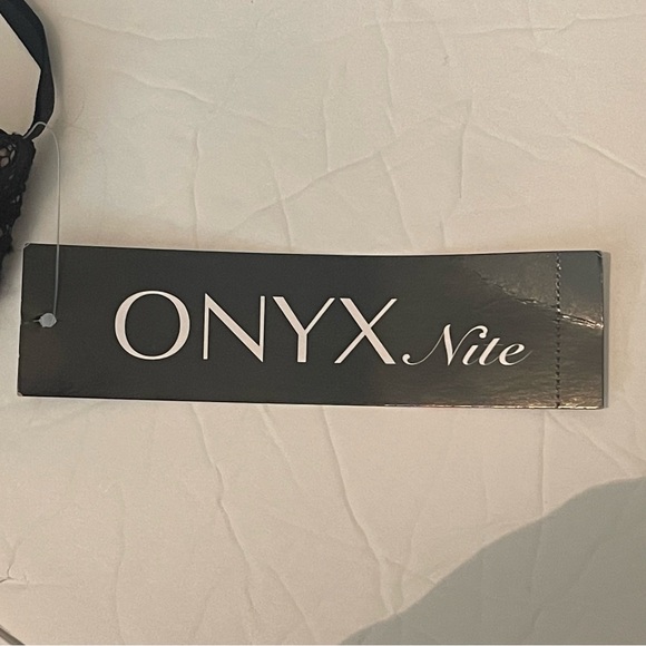 Onyx Nite Black Lace Rosette One Shoulder Party Event Dress NWT Size 14 - Picture 11 of 15